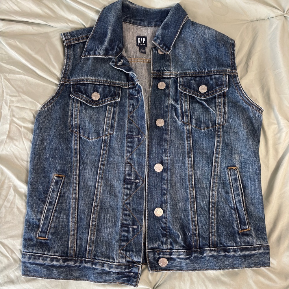 GAP Blue Denim Custom Vest